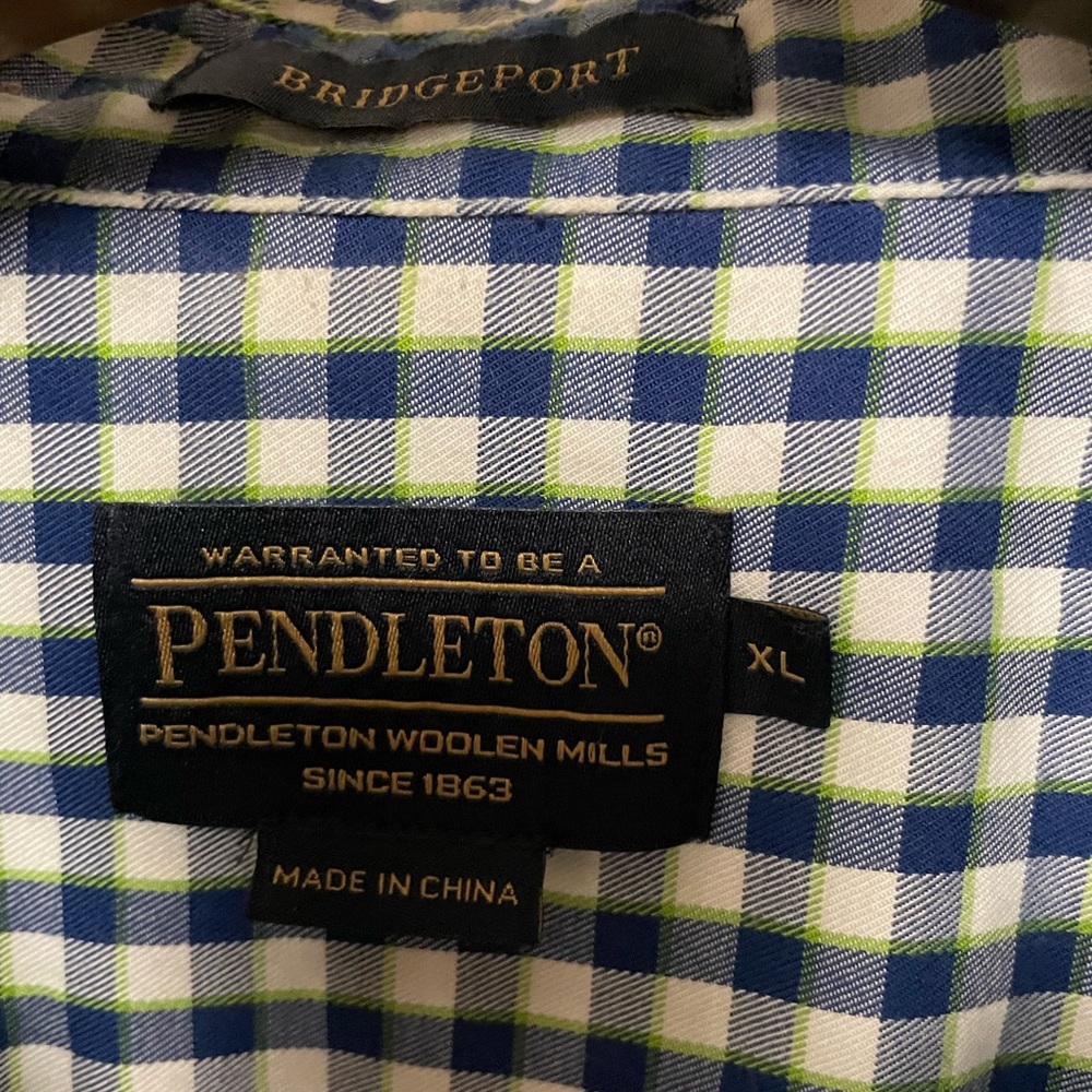 Pendleton Navy and White Checkered Button Down Shirt